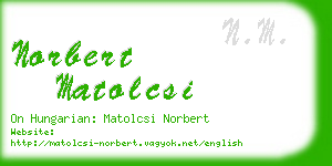 norbert matolcsi business card